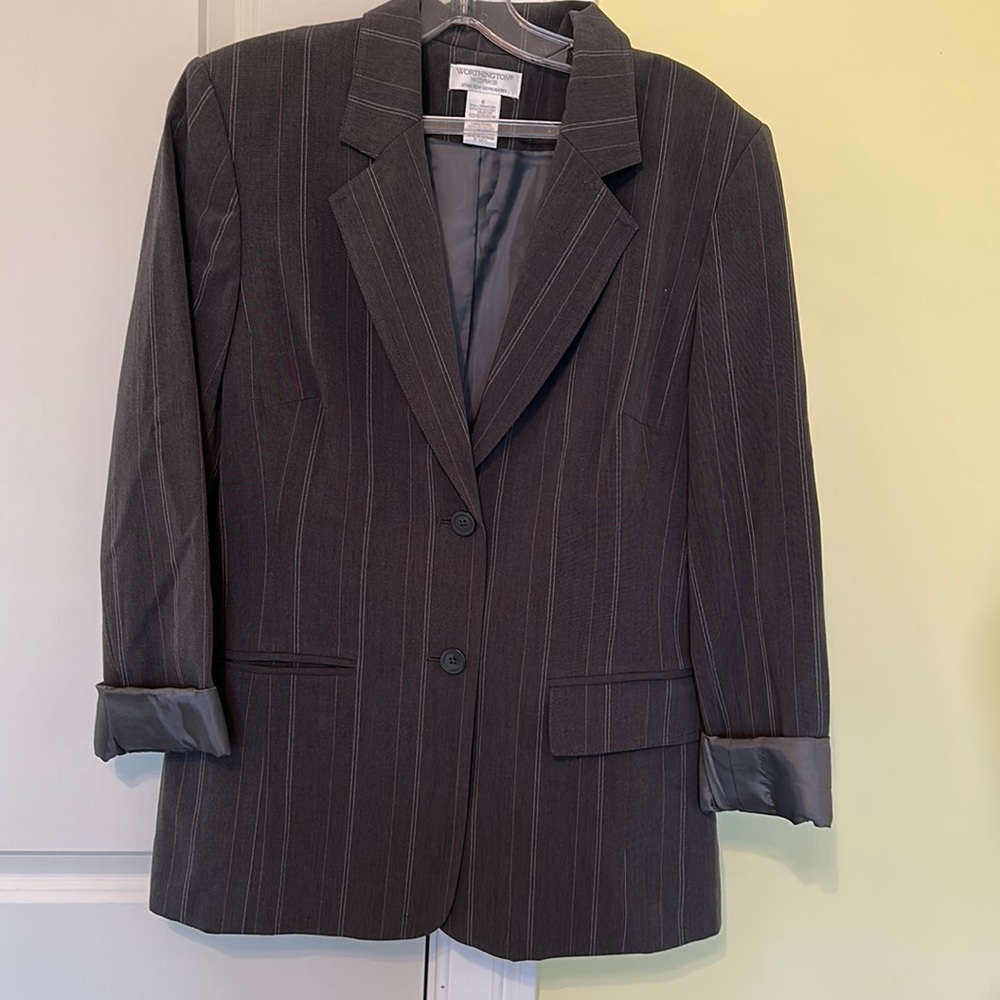 Grey striped blazer
